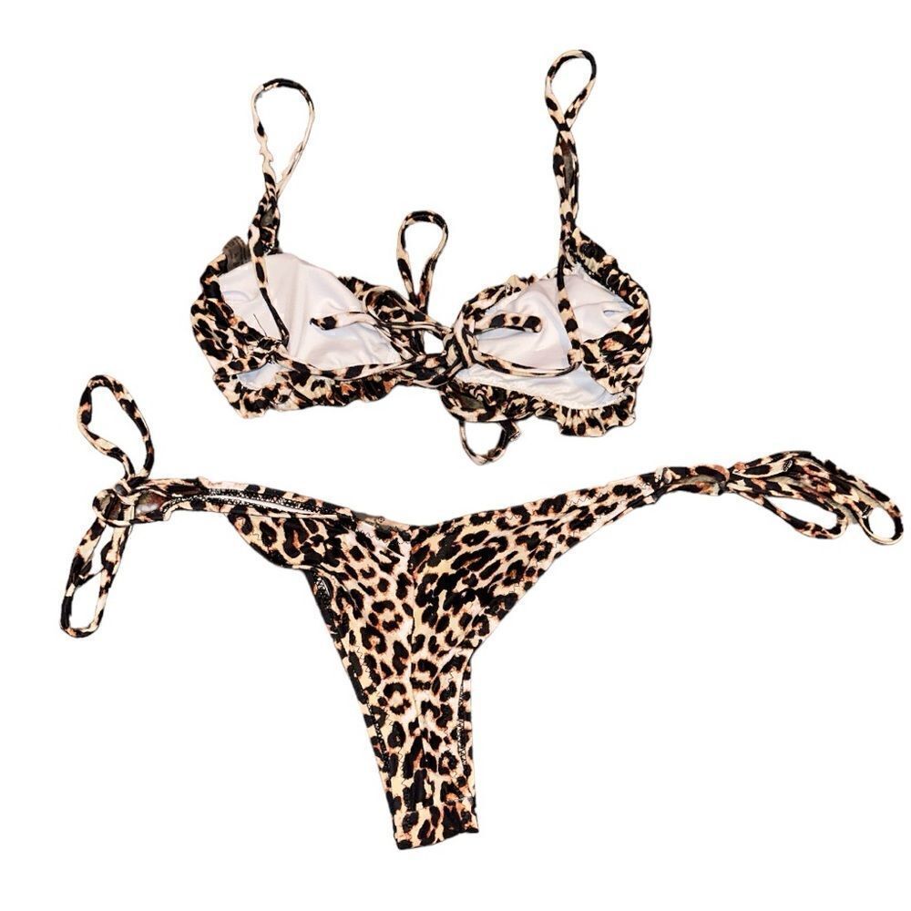 Leopard String Bikini Woman’s Size S - Picture 3 of 4